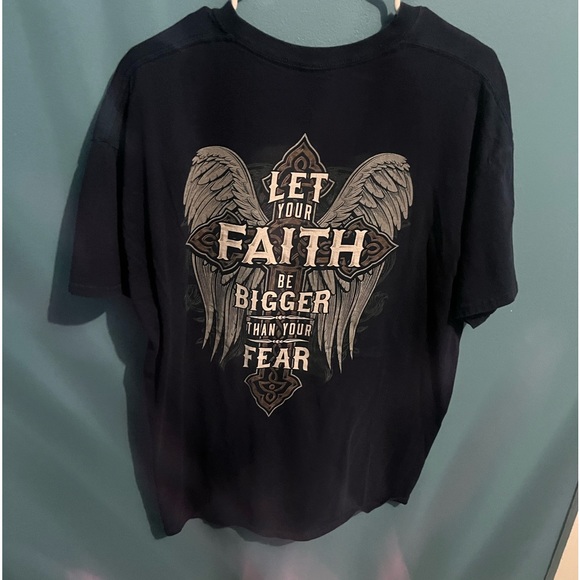 blue let your faith be bigger than your fear t-shirt - Picture 3 of 6